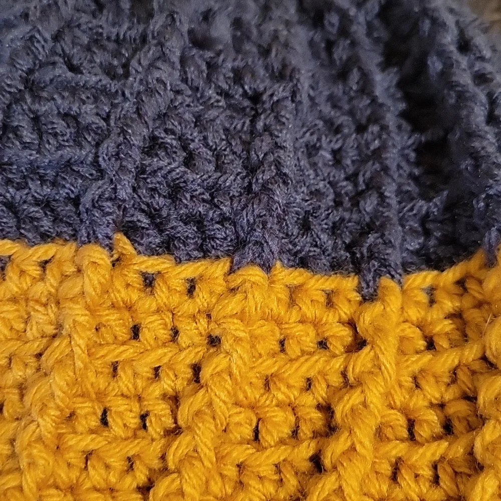 Handmade pom-pom hat beanie with fleece lining at ears crochet